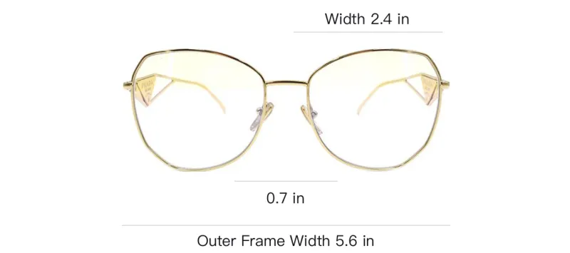 PRADA Metal Irregular Shape Eyeglass Frames Women's Gold-3