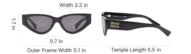 MIU MIU Plate Frame Injection Molding Metal Cat Eye Sunglasses Women's Multicolor-3