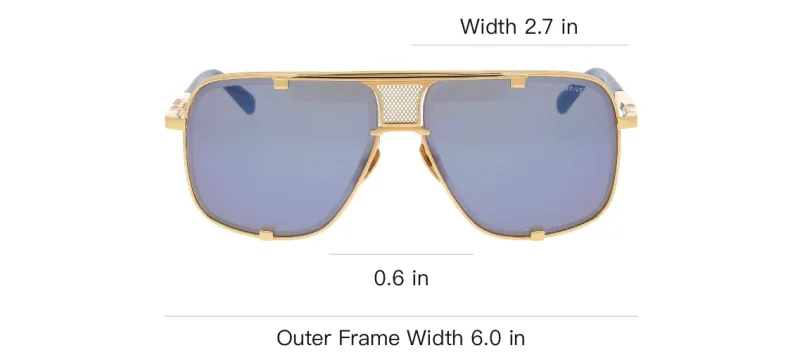 DITA Titanium Irregular Shape Sunglasses Men's Gold-2