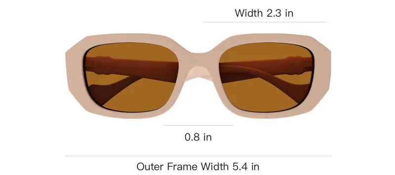 GUCCI Acetate Irregular Shape Sunglasses Women's Brown-4