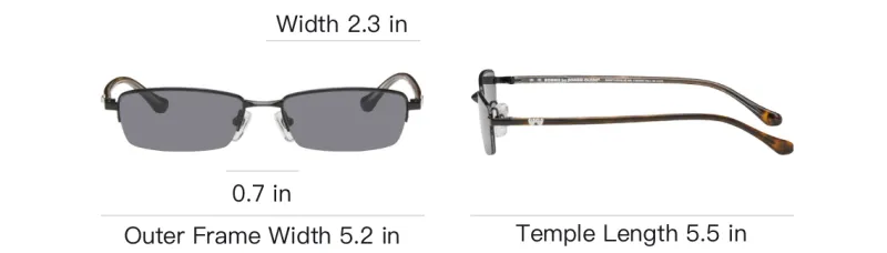 BONNIECLYDE Stainless Steel Acetate Rubber Crystal Rectangular Sunglasses Unisex Tortoiseshell-3