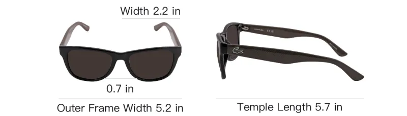LACOSTE Plastic Irregular Shape Sunglasses Unisex Black-3