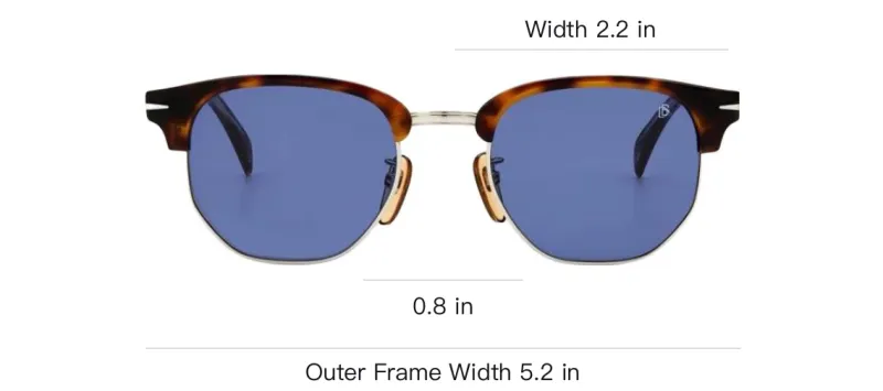 David Beckham Plastic Metal Browline Sunglasses Men's Tortoiseshell-3