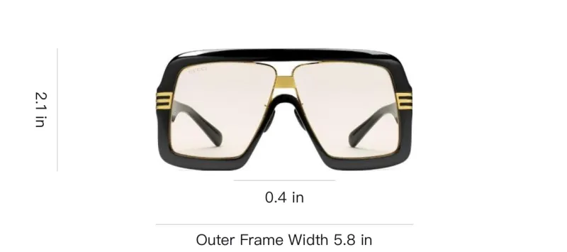 GUCCI Irregular Shape Sunglasses Men's Black-3