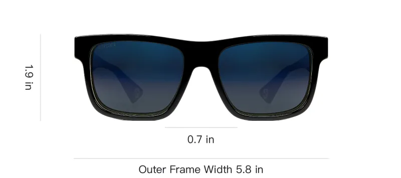 GUCCI Acetate Enamel Rectangular Sunglasses Men's Black-4