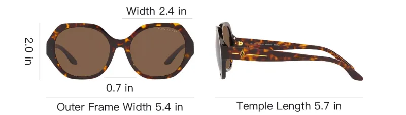 Ralph Lauren Acetate Irregular Shape Sunglasses Unisex Tortoiseshell-6