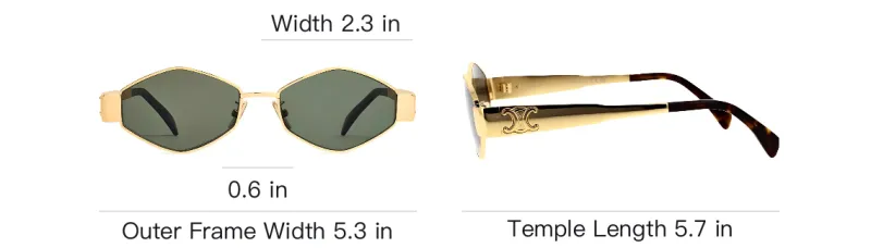 CELINE Triomphe Metal 02 Sunglasses In Metal-3