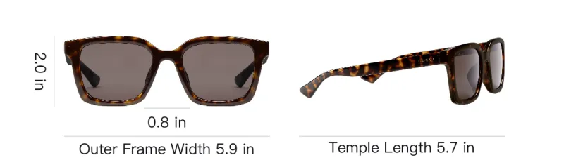 GUCCI Acetate Enamel Square Sunglasses Men's Tortoiseshell-4