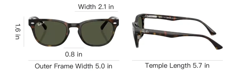 RayBan Nylon Square Sunglasses Unisex Tortoiseshell-4