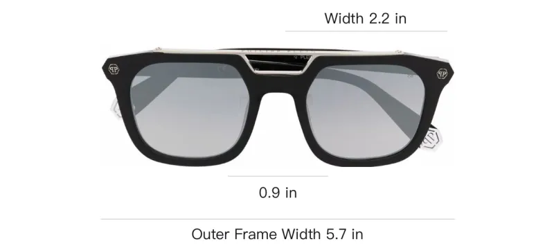 PHILIPP PLEIN Acetate Rectangular Sunglasses Men's Black-2
