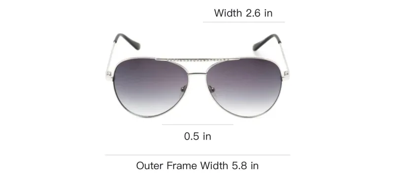 GUESS Metal Aviator Sunglasses Women's Silver-2