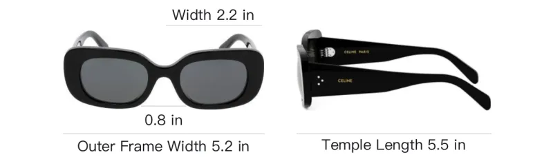 CELINE Rectangular Sunglasses Men's Black-7