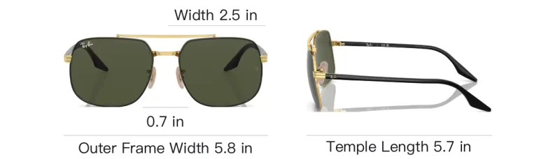 RayBan Irregular Shape Sunglasses Men's Black-6