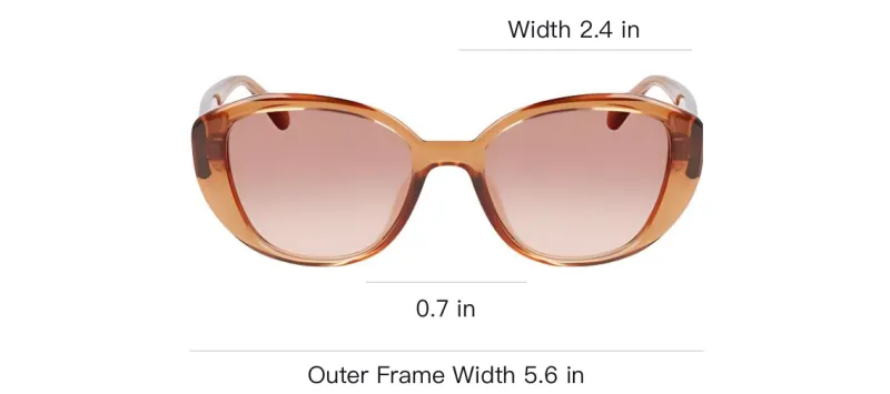 FERRAGAMO Plate Frame Cat Eye Sunglasses Women's Brown-3