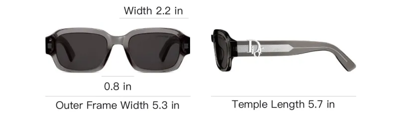 DIOR Metal Acetate Square Sunglasses Men's Gray-4