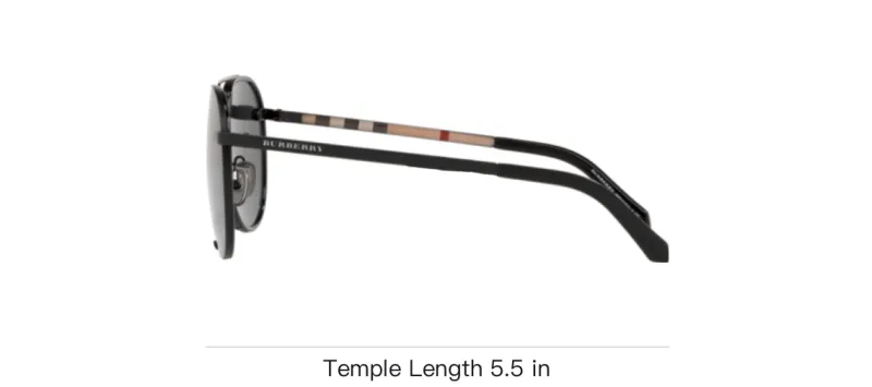 Burberry Metal Aviator Sunglasses Men's Black-3