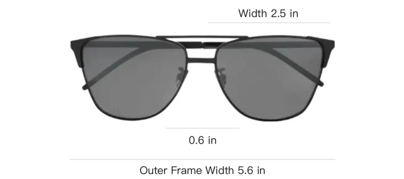 SAINT LAURENT Brass Metal Cat Eye Sunglasses Unisex Black-1