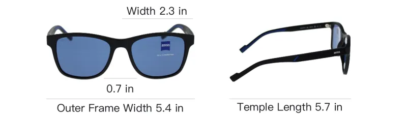 ZEISS Acetate Rectangular Sunglasses Men's Black-3
