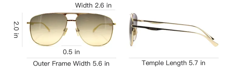 GUCCI Eyewear Aviator Frame Sunglasses-4