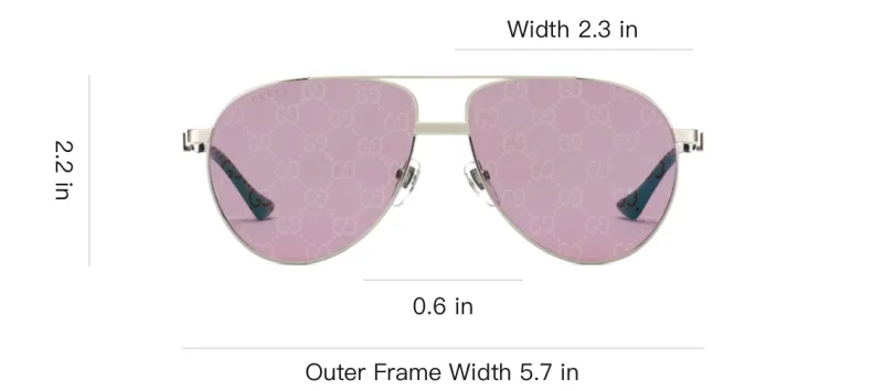 GUCCI Metal Acetate Aviator Sunglasses Men's Gold-2