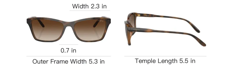 VOGUE Havana, Nylon Rectangular Sunglasses Women's Brown-3