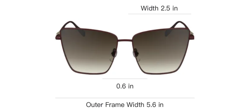 LONGCHAMP Metal Irregular Shape Sunglasses Women's Burgundy-2