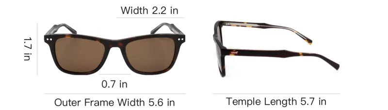 Levi's Polymethyl Methacrylate Square Sunglasses Men's Tortoiseshell-3