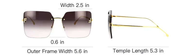 FENDI Square Frameless Sunglasses-3