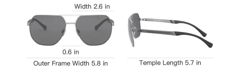 EMPORIO ARMANI Metal Aviator Sunglasses Unisex-3
