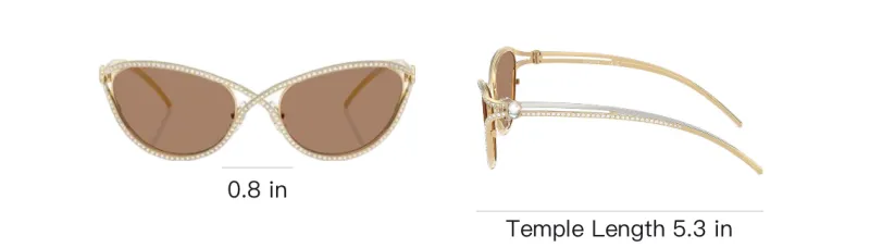 Swarovski Metal Crystal Cat Eye Sunglasses Women's Gold-3