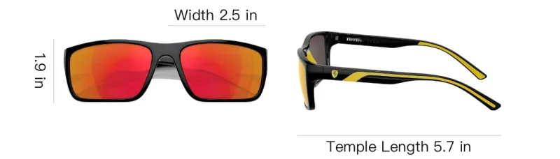 Ferrari Rectangle frame Mirrored Sunglasses-5