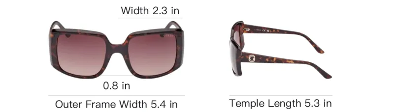 GUESS Injection Square Sunglasses Women's Tortoiseshell-3