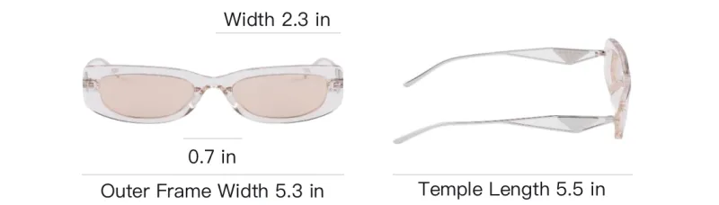 PRADA Acetate Metal Crystal Irregular Shape Sunglasses Women's Transparent-3