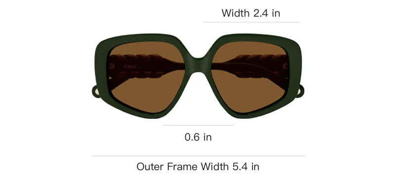 Chloe Irregular Shape Sunglasses Men's Green-2