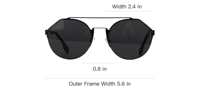 FENDI Alloy Metal Aviator Sunglasses Unisex Black-3