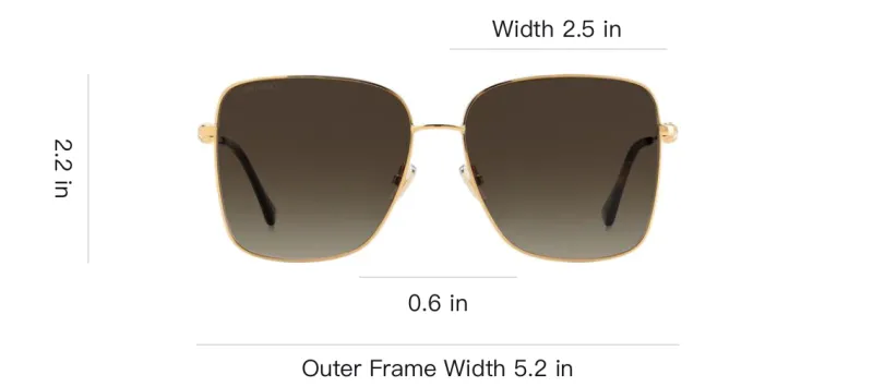 Jimmy Choo Stainless Steel Irregular Shape Sunglasses Women's Gold-3