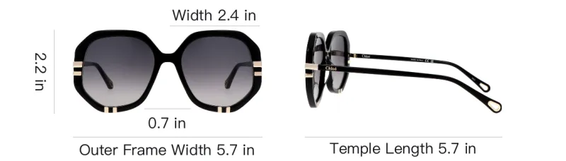 Chloe Acetate Irregular Shape Sunglasses Women's Black-3