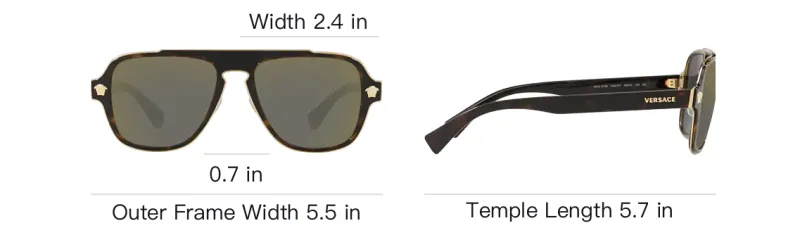 VERSACE Square Frame Sunglasses-3