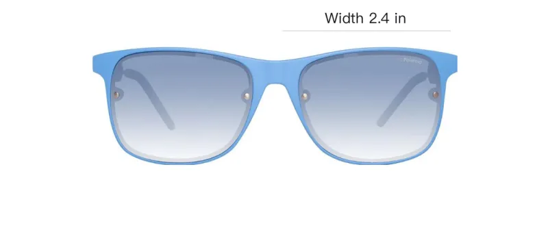 Polaroid Acetate Metal Square Sunglasses Unisex Blue-3