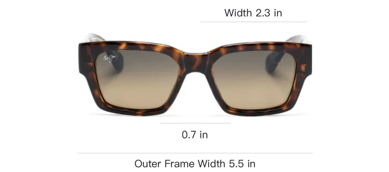 Maui Jim Acetate Square Sunglasses Men's Tortoiseshell-3