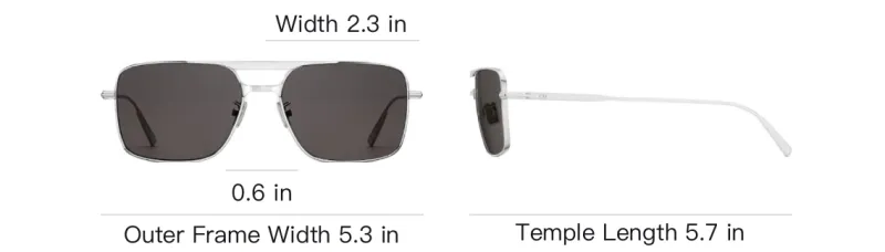DIOR Metal Aviator Sunglasses Unisex Silver-3