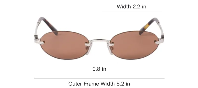 MIU MIU Metal Oval Sunglasses Women's Brown-3
