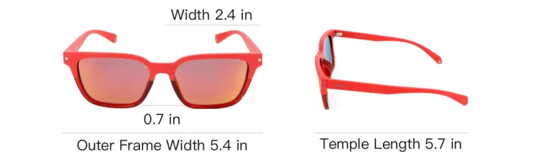 Polaroid Polycarbonate Square Sunglasses Unisex Red-3