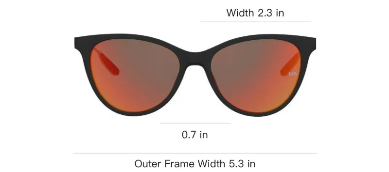 Under Armour Plastic Oval Sunglasses Unisex Black-3