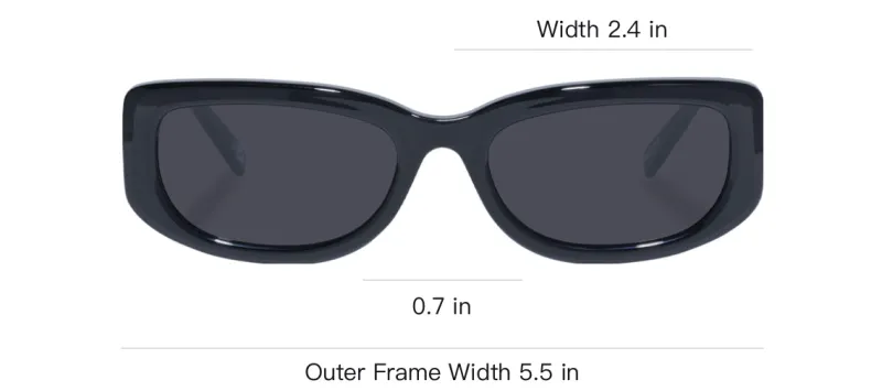 Le Specs Eco friendly PET Irregular Shape Sunglasses Unisex Black-3