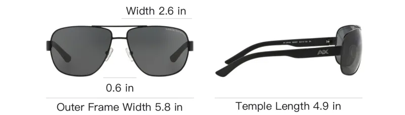 ARMANI EXCHANGEAE Metal Injection Molded Aviator Sunglasses Men's Black-5