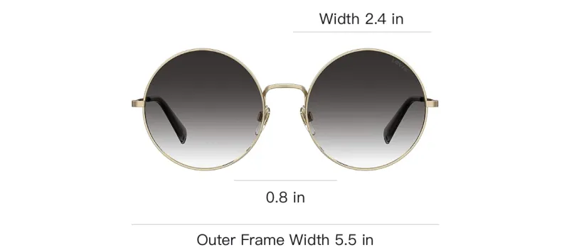 Levi's Metal Round Sunglasses Women's Gold-3