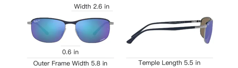 RayBan Metal Oval Sunglasses Unisex Dark Blue-4
