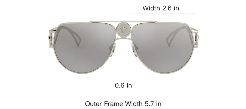 VERSACE Double Bridge Aviator Frame Sunglasses-2