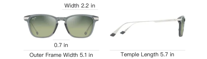 Maui Jim Square Sunglasses Unisex Gray-3